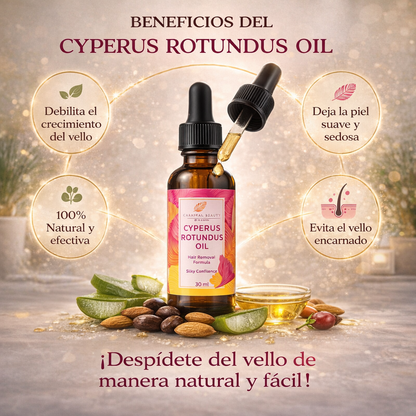 Aceite Cyperus Rotundus: Reduce El Vello, Piel Suave y Lisa